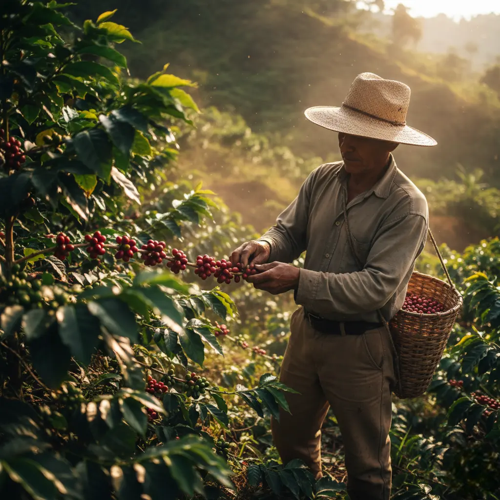 Coffee farmer in Huila, Colombia